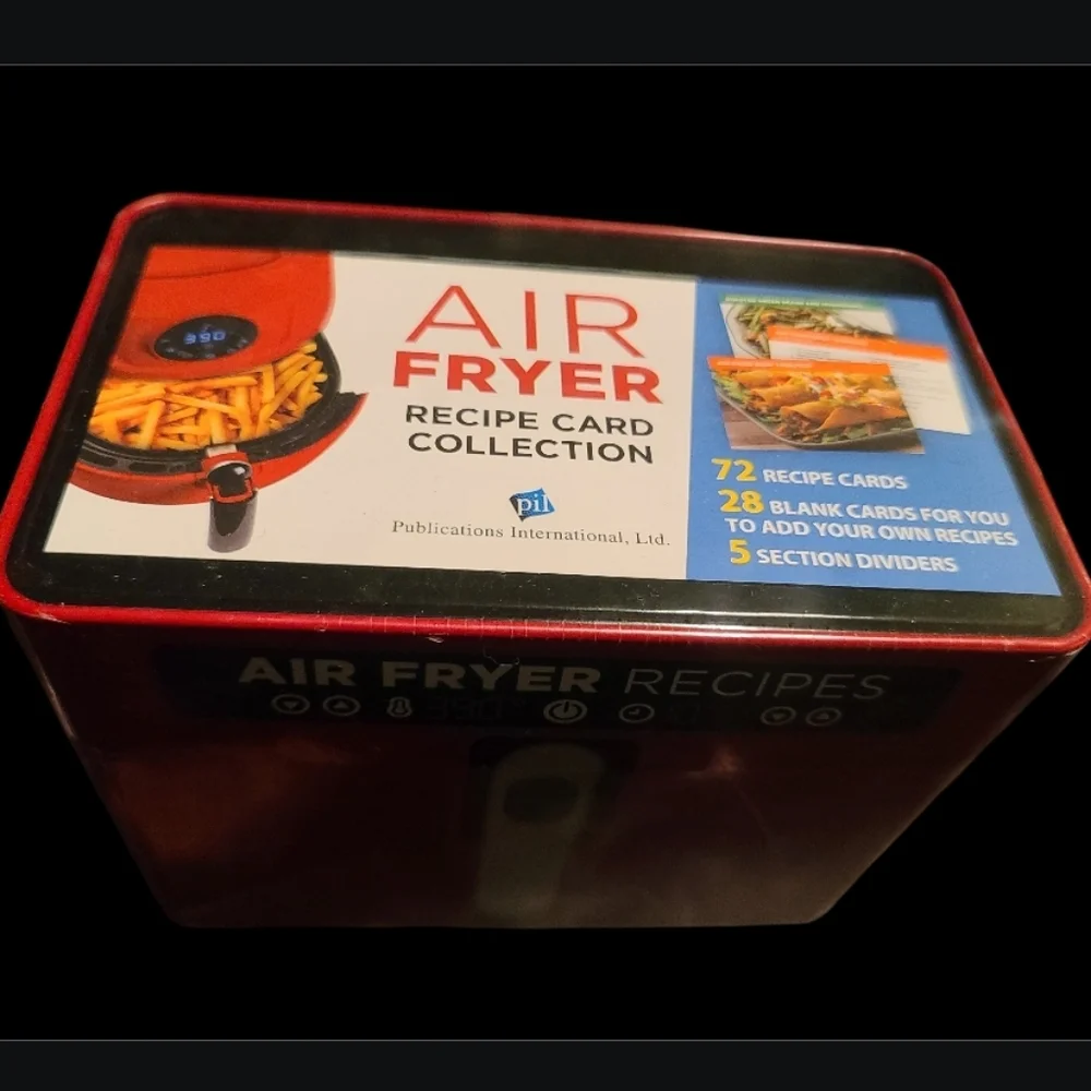 Air Fryer Recipes ~ Recipe Card Collection Red Tin ~ 72 Recipe Cards Brand New
